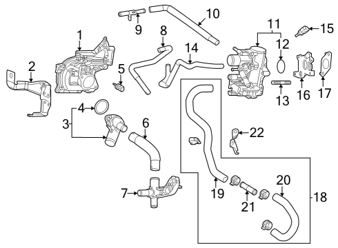 2024 Toyota Grand Highlander Water Manifold Stud Diagram for 90126-A0016