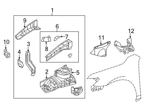 2007 Toyota Camry Structural Components & Rails Diagram 2 - Thumbnail