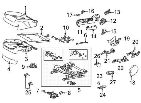 2023 Toyota Mirai Passenger Seat Components Diagram 2 - Thumbnail