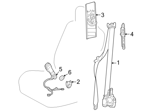 2023 Toyota Prius AWD-e Front Seat Belts Diagram