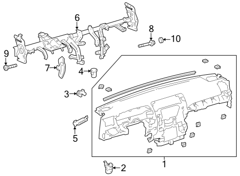 2022 Toyota 4Runner Cluster & Switches, Instrument Panel Diagram 1 - Thumbnail
