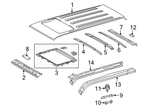 2020 Toyota 4Runner Roof & Components Diagram 1 - Thumbnail