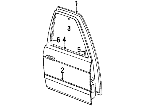 1989 Toyota Corolla Door & Components Diagram