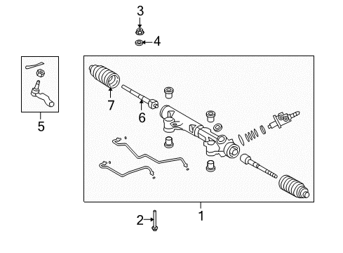 2017 Toyota Sequoia Tie Rod Boot Diagram for 45535-0C030