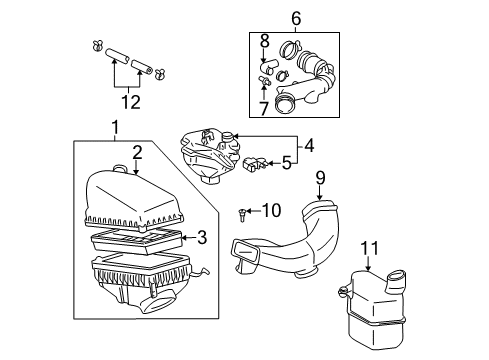1999 Toyota Solara Inlet Duct Diagram for 17750-03030