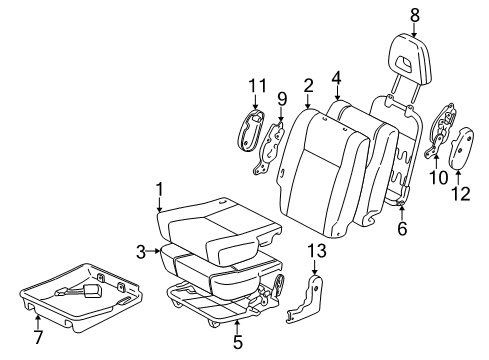 2000 Toyota RAV4 Rear Seat Components Diagram