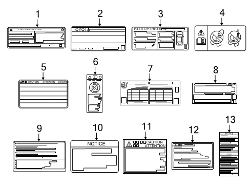 2022 Toyota Prius Information Labels Diagram 1 - Thumbnail