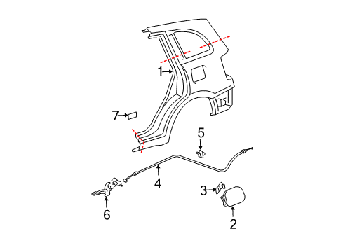 2004 Toyota RAV4 Fuel Door Diagram