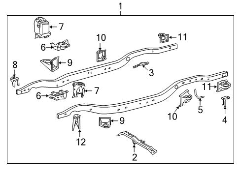 2009 Toyota Land Cruiser Frame & Components Diagram