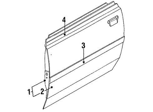 1994 Toyota MR2 Door & Components, Exterior Trim Diagram