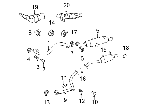 2011 Scion xB Tail Pipe Diagram for 17408-31030