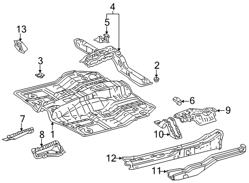 1999 Toyota RAV4 Pillars, Rocker & Floor - Floor & Rails Diagram 1 - Thumbnail