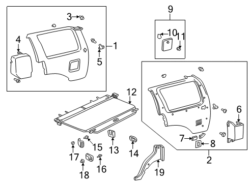 1996 Toyota 4Runner Interior Trim - Quarter Panels Diagram