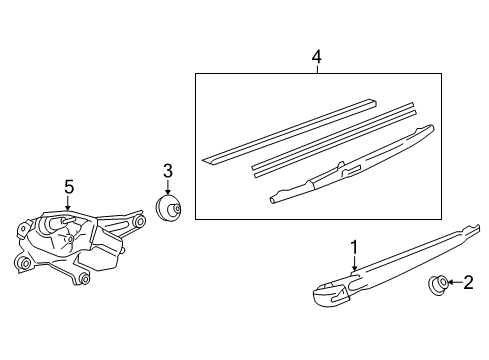 2017 Toyota Land Cruiser Rear Wiper Components Diagram