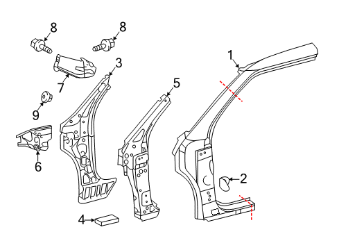 2013 Scion tC Hinge Pillar Diagram