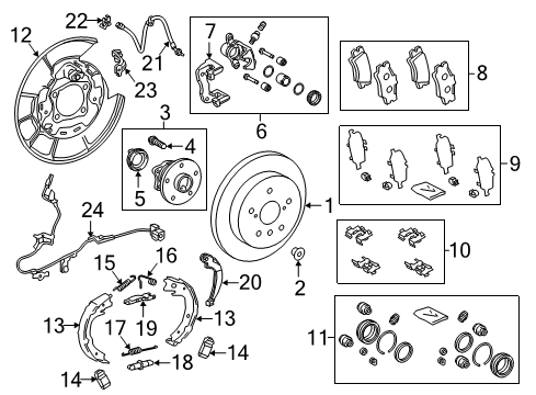 2018 Toyota Camry Shoe Assembly, Parking Brake, Passenger Side Or Center, Rear Diagram for 46540-42010
