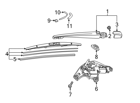 2020 Toyota Corolla Lift Gate - Wiper & Washer Components Diagram