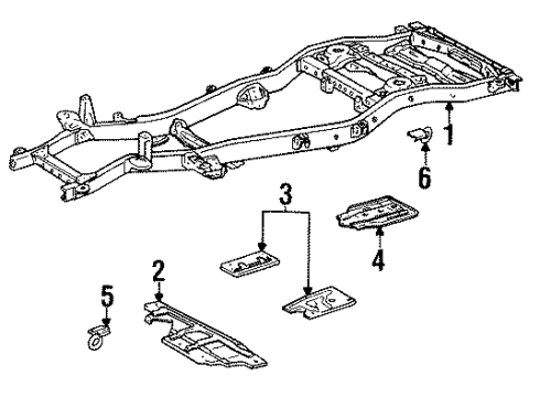 1992 Toyota Land Cruiser Frame & Components Diagram