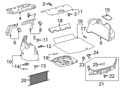 2020 Toyota Avalon Interior Trim - Rear Body Diagram