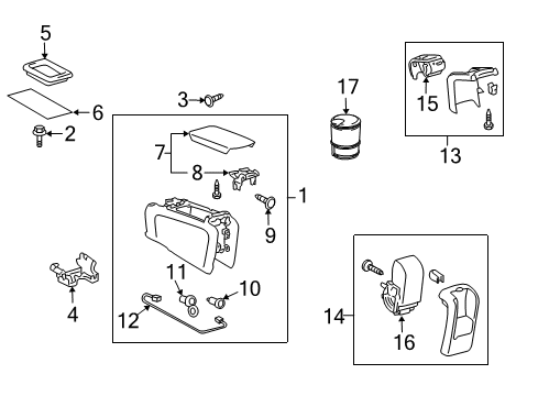 2006 Toyota Prius Console Body, Rear Diagram for 58901-47040-E0
