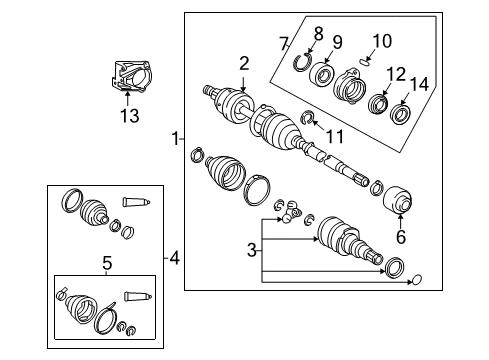 2007 Toyota Corolla Drive Axles - Front Diagram