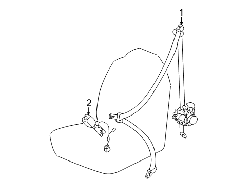 2000 Toyota MR2 Spyder Lap & Shoulder Belt, Passenger Side Diagram for 73210-17180-C0