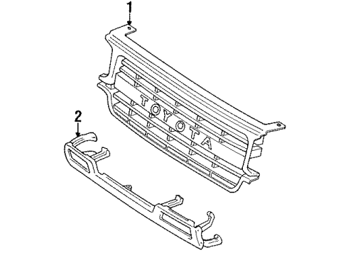 1992 Toyota Land Cruiser Grille & Components Diagram