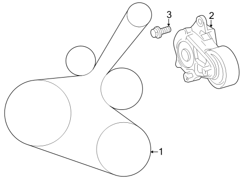 2024 Toyota Grand Highlander Tensioner Assembly, V-Ribbed Belt Diagram for 16620-F0040