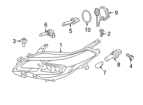 2015 Toyota Avalon Composite Assembly, Driver Side Diagram for 81185-07130