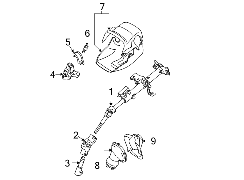 2006 Toyota Matrix Steering Column, Steering Wheel & Trim Diagram 1 - Thumbnail