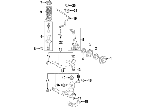 2005 Toyota Tacoma Wheel Hub, Front Diagram for 43502-04140
