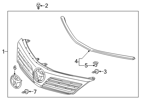 2012 Toyota Camry Grille & Components Diagram 1 - Thumbnail