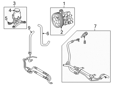 2012 Toyota Sequoia P/S Pump & Hoses, Steering Gear & Linkage Diagram