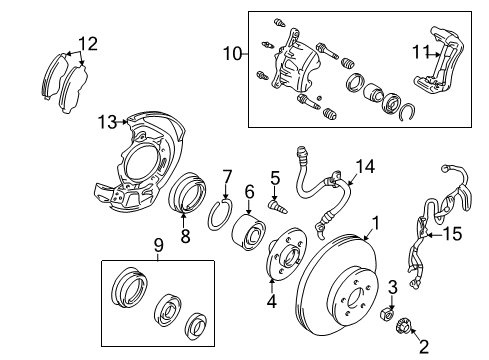 1998 Toyota RAV4 ABS Sensor, Front Driver Side Diagram for 89543-42030
