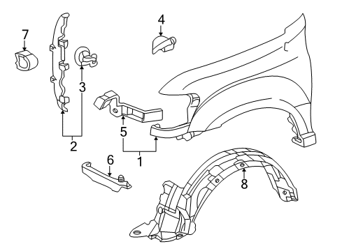 2005 Toyota Sequoia Fender & Components Diagram