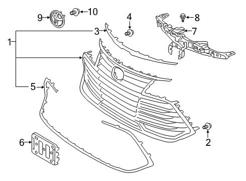 2020 Toyota Avalon Grille & Components Diagram 1 - Thumbnail