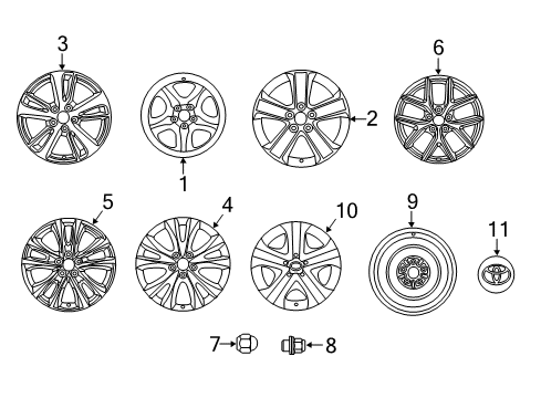 2015 Toyota RAV4 Wheels, Covers & Trim Diagram