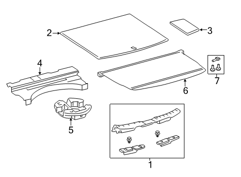 2023 Toyota RAV4 Prime Interior Trim - Rear Body Diagram