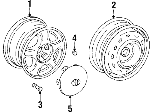 1997 Toyota Supra Wheels, Covers & Trim Diagram