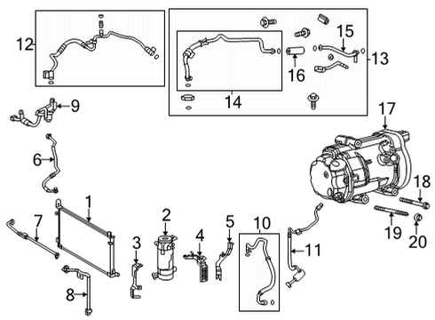 2023 Toyota RAV4 Prime Condenser, Compressor & Lines Diagram