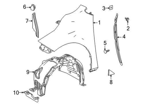 2022 Toyota Sienna Fender & Components Diagram