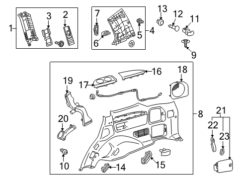 2017 Toyota Land Cruiser Cup Holder, Sand, Rear Passenger Side Diagram for 66991-60040-A3