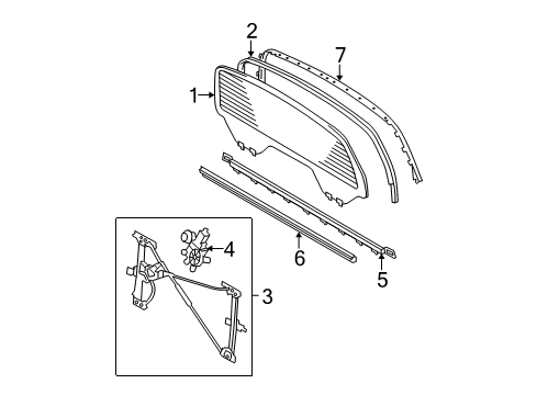 2012 Toyota Tundra Back Glass & Hardware, Reveal Moldings Diagram 1 - Thumbnail