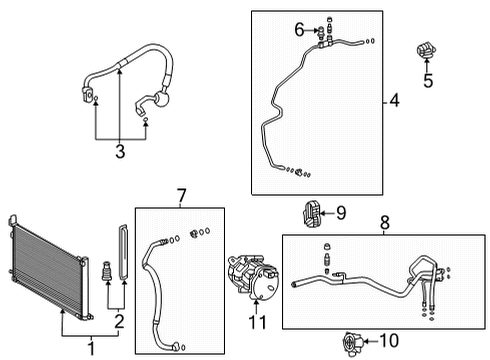 2022 Toyota Sienna A/C Condenser, Compressor & Lines Diagram