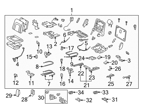 2009 Toyota Land Cruiser Cable Assembly, Fold Seat Lock Control, Center Side Diagram for 78910-60080
