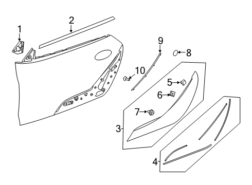 2024 Toyota GR Supra Exterior Trim - Door Diagram