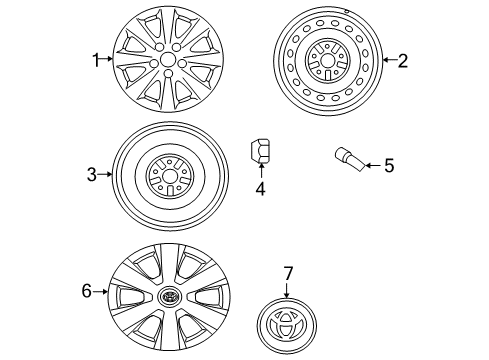 2011 Toyota Camry Wheel Cover Diagram for 42602-33130