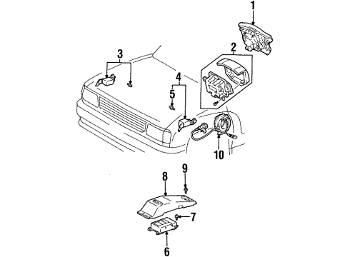 1994 Toyota T100 Air Bag Components Diagram