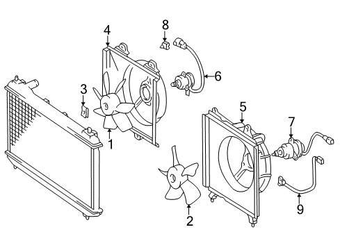 1999 Toyota Camry Cooling System, Radiator, Water Pump, Cooling Fan Diagram 2 - Thumbnail