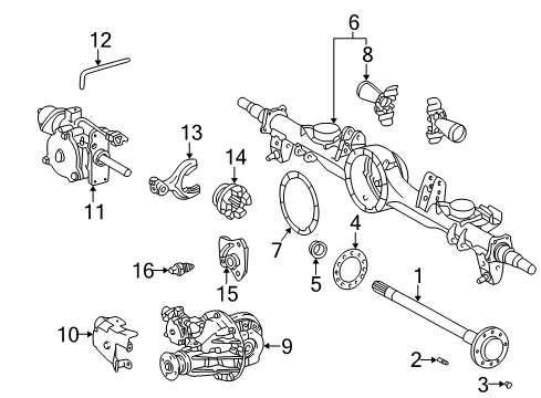 2005 Toyota Land Cruiser Axle & Differential - Rear Diagram